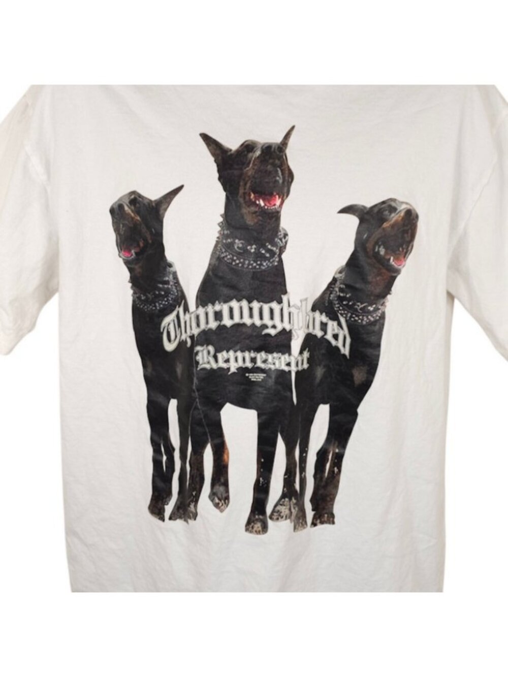 Dobermans T Shirt Mens Size XL White Thoroughbred Represent Dog Lover